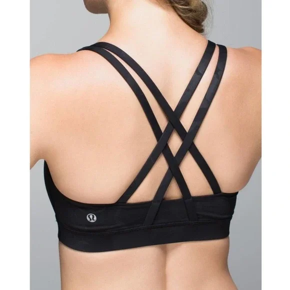 Lululemon Energy Bra in Flat Inky Floral Embossed Black - Picture 3 of 8